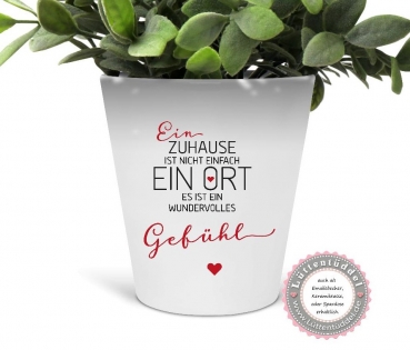 zauberhafter Blumentopf Blumenvase Zuhause Gefühl Mama Muttertag Geburtstag Geschenk, Familie Einzug Einweihung ...von Lüttentüddel®